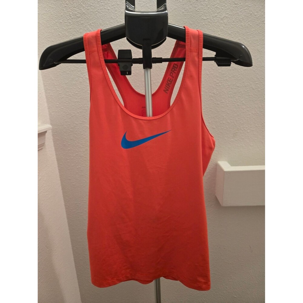 Nike Coral Racerback Tank with Blue Swoosh Logo Size M